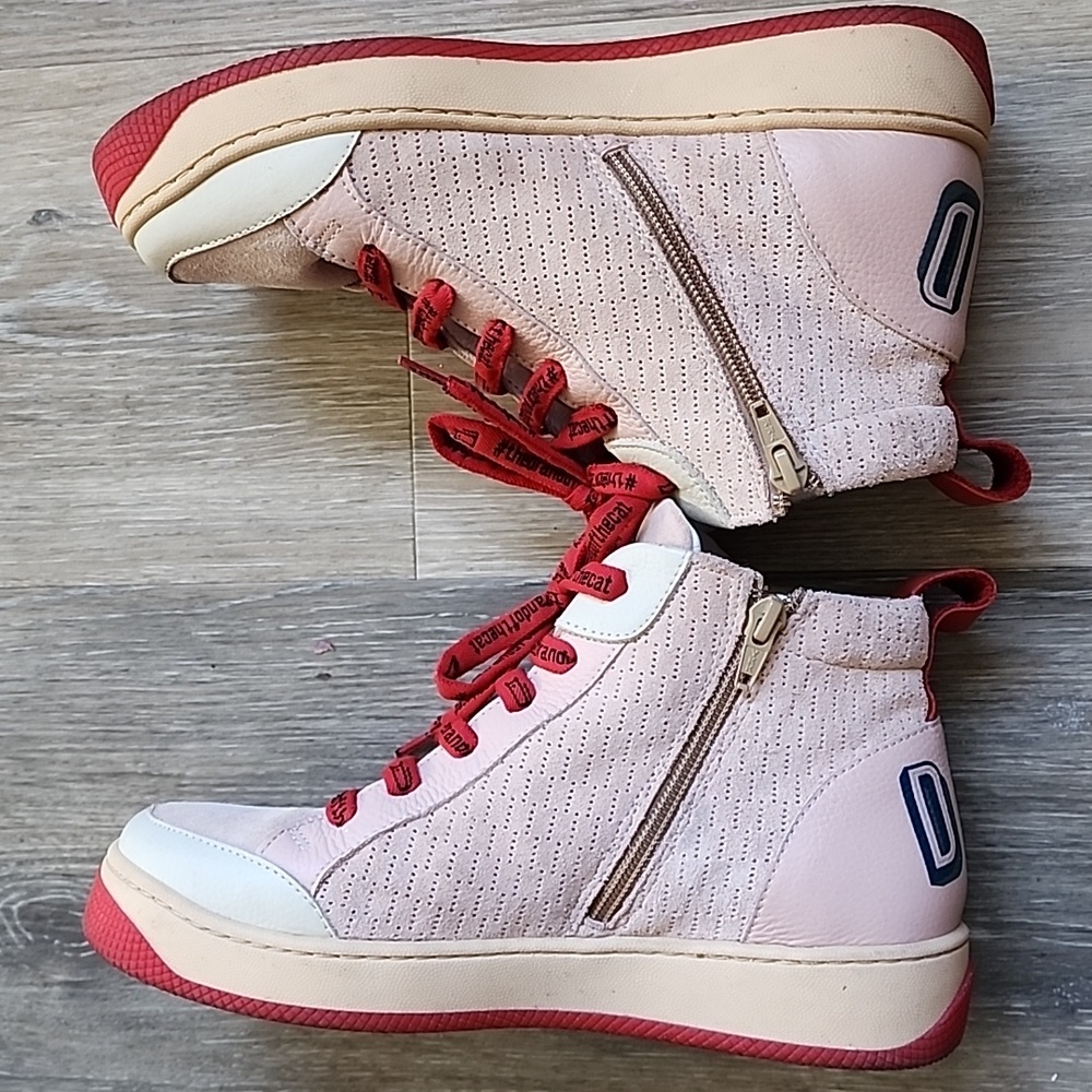 Red and Pink High-Top Sneakers - Picture 10 of 16